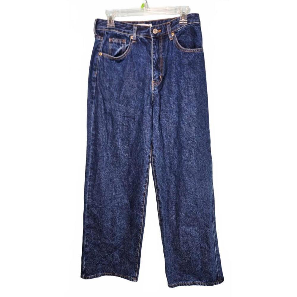 JustFab Women's Dark‎ Blue High Waist Straight Leg Denim Jeans Size 30